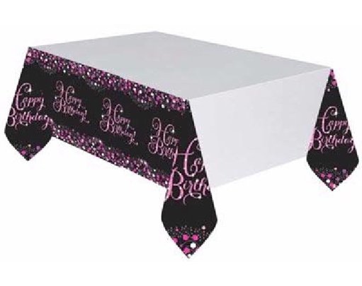 B/DAY PINK SPARKLES TABLECOVER