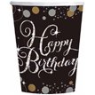 (8) 266ML GOLD & BLACK SPARKLES CUPS