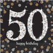 (16) 50TH GOLD SPARKLES L/NAPKINS