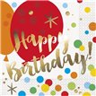 (16) GLITZY GOLD B/DAY L/NAPKINS
