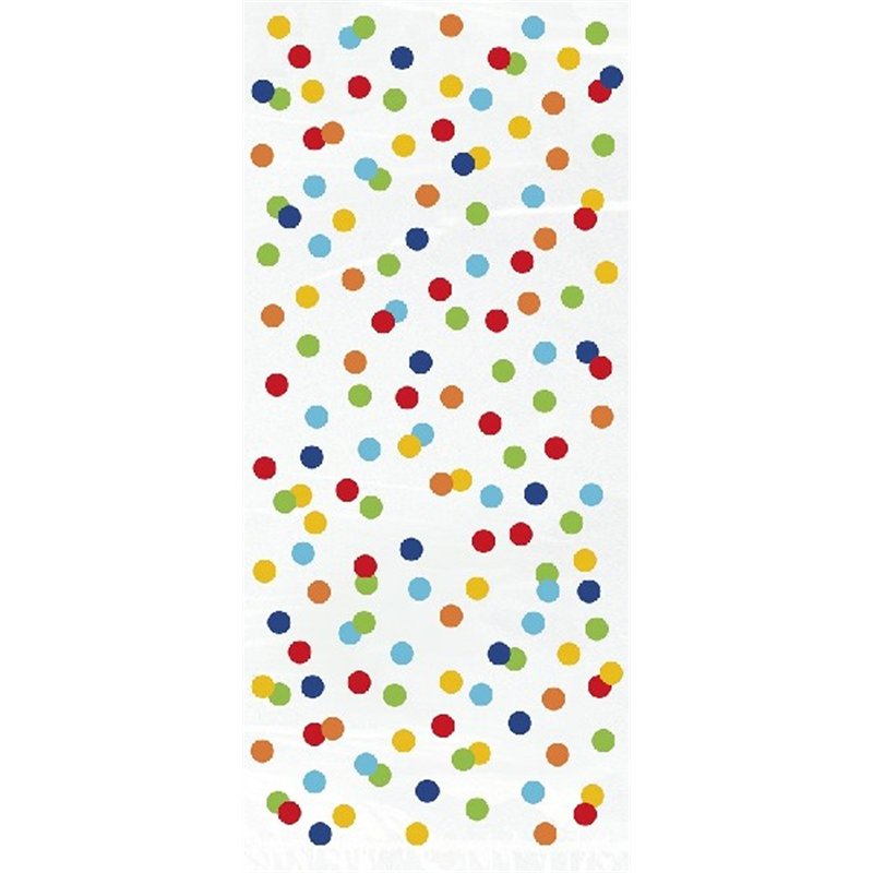 (20) 5X11IN RAINBOW POLKA DOT CELLO BAGS