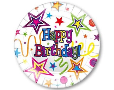 (8) 23CM RIBBONS AND STARS PLATES