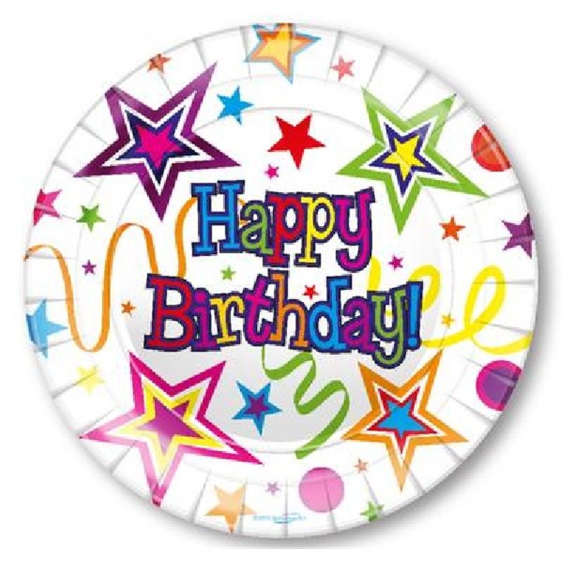 (8) 23CM RIBBONS AND STARS PLATES