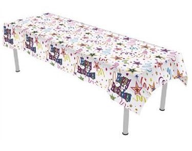 RIBBONS AND STARS PLASTIC TABLECOVER
