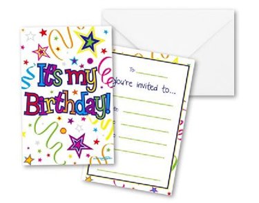 (8) RIBBONS AND STARS INVITATIONS