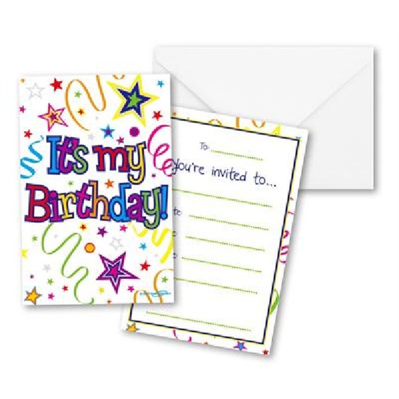 (8) RIBBONS AND STARS INVITATIONS