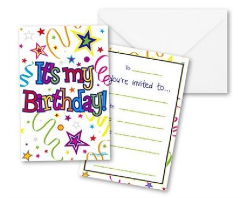 (8) RIBBONS AND STARS INVITATIONS