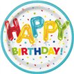 (8) 9in HAPPY BALLOON BIRTHDAY PLATES