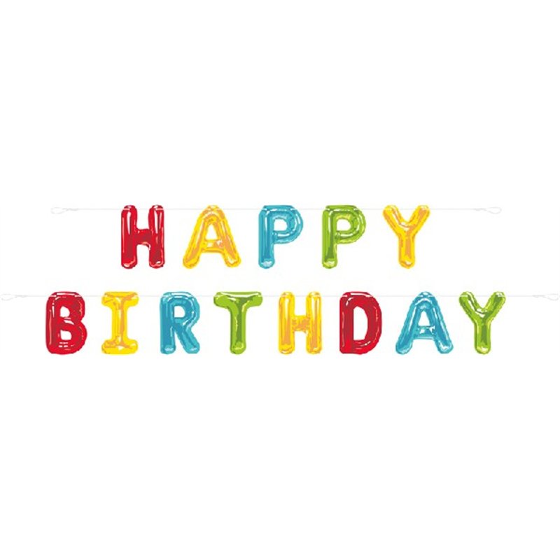 9ft HAPPY BALLOON BIRTHDAY LETTER BANNER