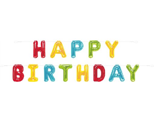 9ft HAPPY BALLOON BIRTHDAY LETTER BANNER