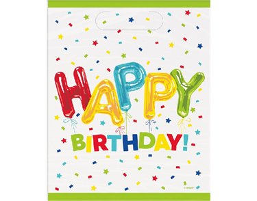 (8) HAPPY BALLOON BIRTHDAY LOOT BAGS