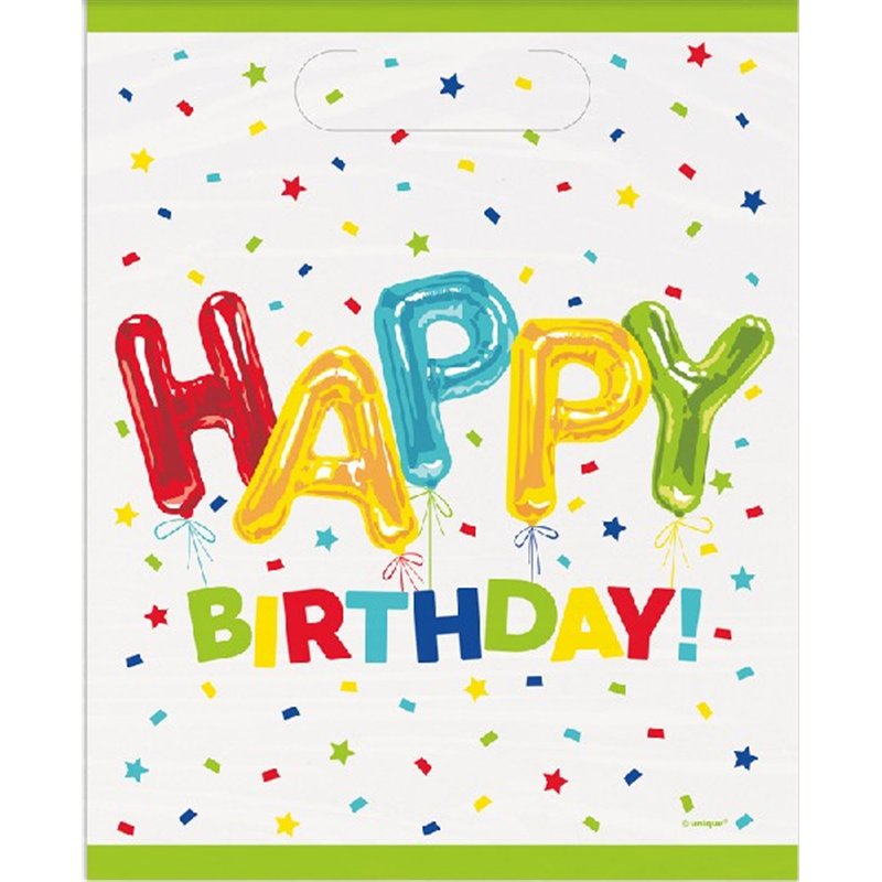 (8) HAPPY BALLOON BIRTHDAY LOOT BAGS