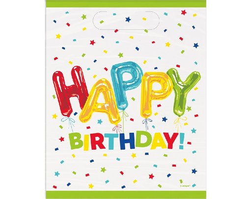 (8) HAPPY BALLOON BIRTHDAY LOOT BAGS