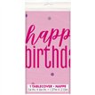 54x84in BIRTHDAY GLITZ PINK TABLECOVER