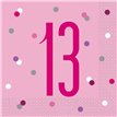 (16) GLITZ PINK 13TH BIRTHDAY L/NAPKINS