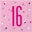 (16) GLITZ PINK 16TH BIRTHDAY L/NAPKINS