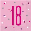 (16) GLITZ PINK 18TH BIRTHDAY L/NAPKINS