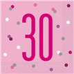(16) GLITZ PINK 30TH BIRTHDAY L/NAPKINS
