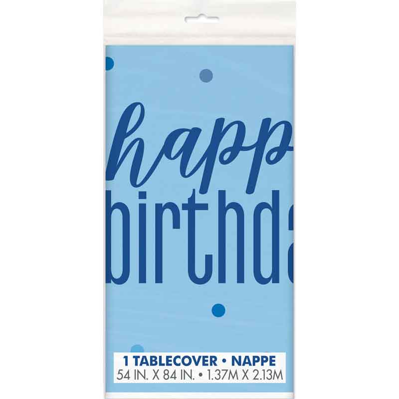 54inx84in GLITZ BLUE TABLE COVER