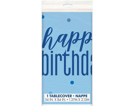 54inx84in GLITZ BLUE TABLE COVER