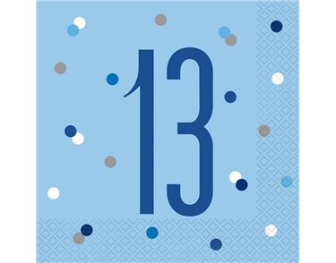 (16) GLITZ BLUE 13 L/NAPKINS