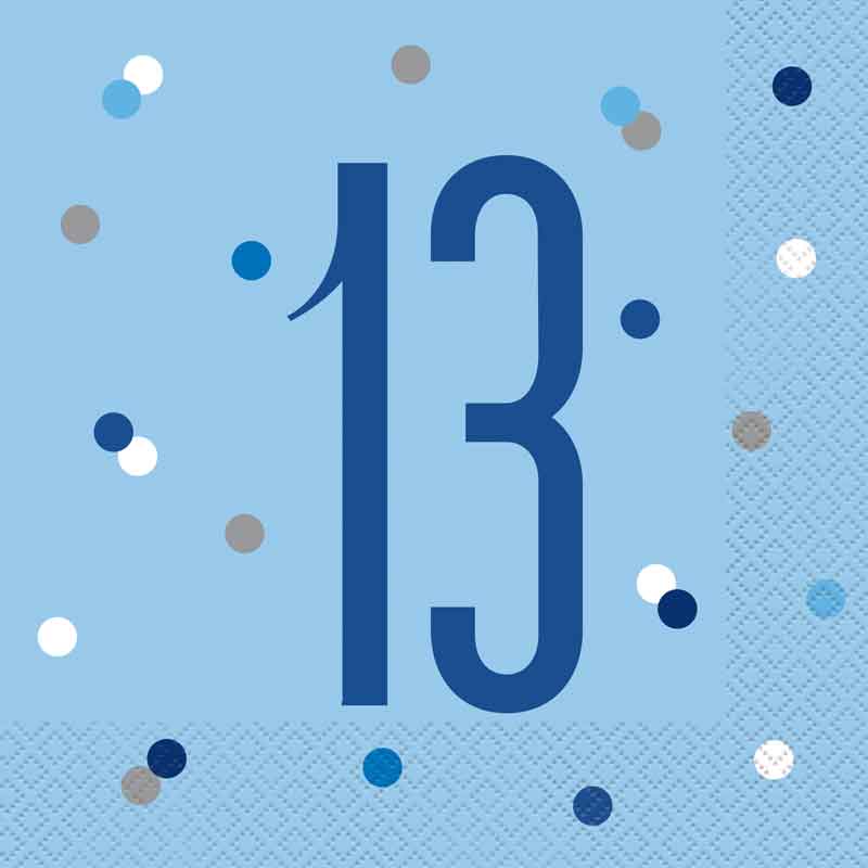 (16) GLITZ BLUE 13 L/NAPKINS