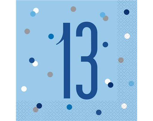 (16) GLITZ BLUE 13 L/NAPKINS