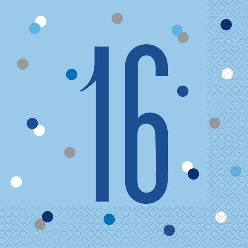 (16) GLITZ BLUE 16 L/NAPKINS