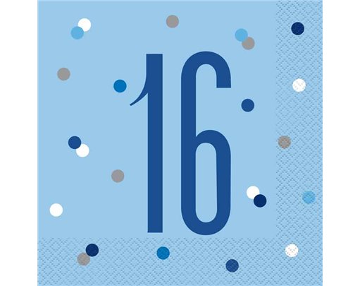 (16) GLITZ BLUE 16 L/NAPKINS