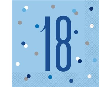 (16) GLITZ BLUE 18 L/NAPKINS