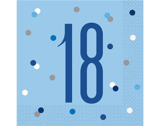 (16) GLITZ BLUE 18 L/NAPKINS