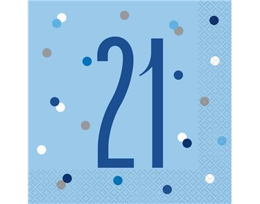 (16) GLITZ BLUE 21 L/NAPKINS