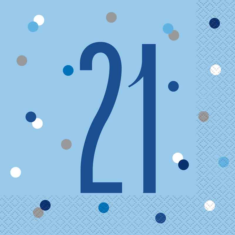 (16) GLITZ BLUE 21 L/NAPKINS