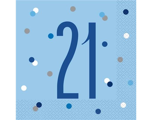 (16) GLITZ BLUE 21 L/NAPKINS