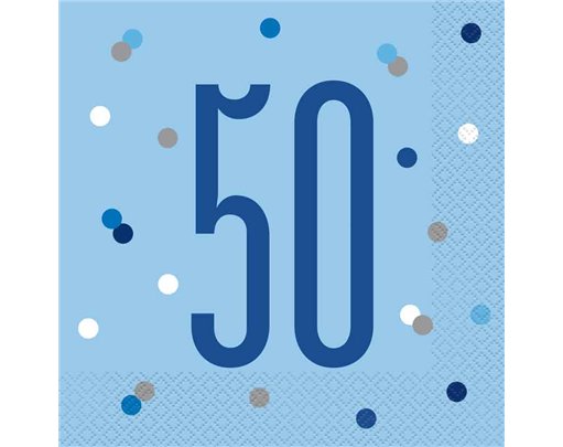 (16) GLITZ BLUE 50 L/NAPKINS