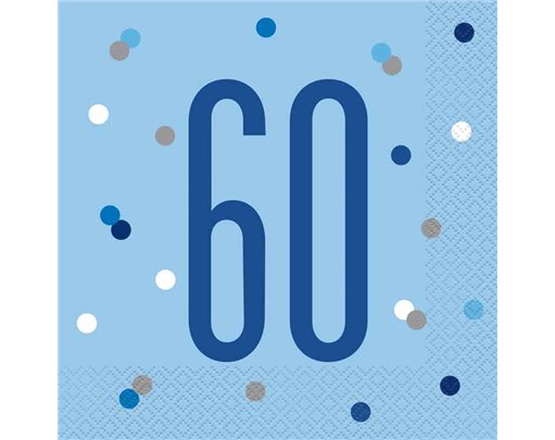 (16) GLITZ BLUE 60 L/NAPKINS
