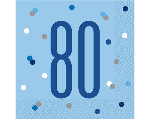 (16) GLITZ BLUE 80 L/NAPKINS
