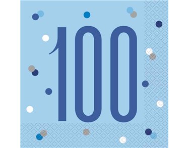 (16) GLITZ BLUE 100 L/NAPKINS