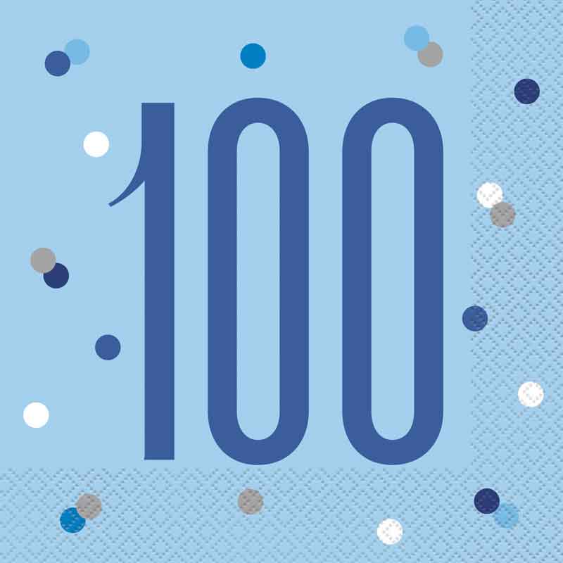 (16) GLITZ BLUE 100 L/NAPKINS