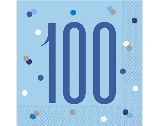 (16) GLITZ BLUE 100 L/NAPKINS