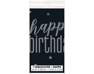 54x84in GLITZ BLACK TABLE COVER