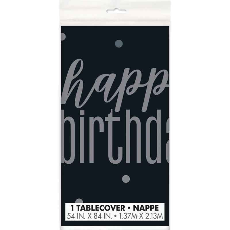 54x84in GLITZ BLACK TABLE COVER