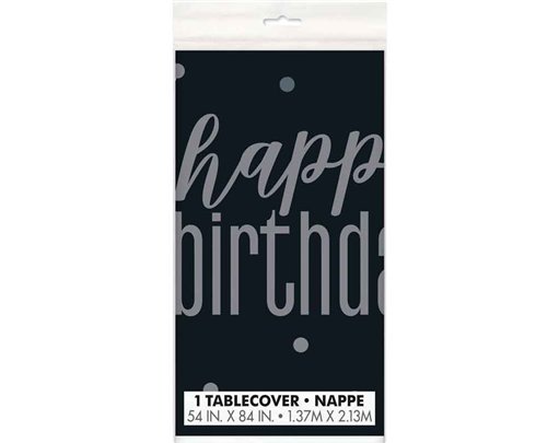 54x84in GLITZ BLACK TABLE COVER