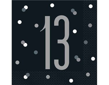 (16) GLITZ BLACK 13  L/NAPKINS