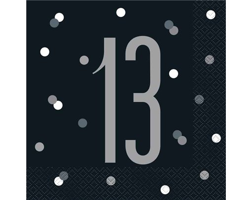 (16) GLITZ BLACK 13  L/NAPKINS