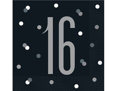 (16) GLITZ BLACK 16  L/NAPKINS