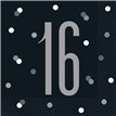(16) GLITZ BLACK 16  L/NAPKINS