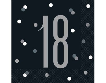 (16) GLITZ BLACK 18  L/NAPKINS