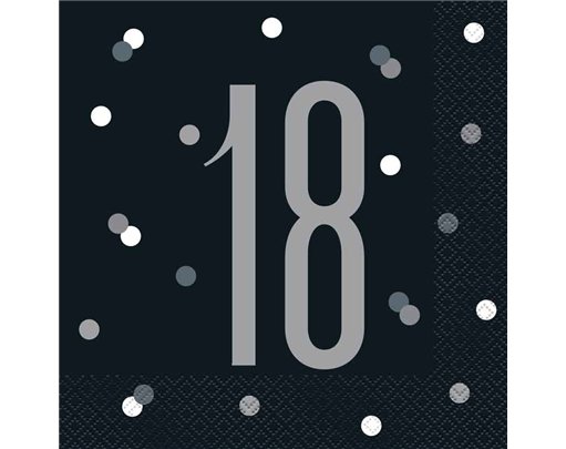(16) GLITZ BLACK 18  L/NAPKINS