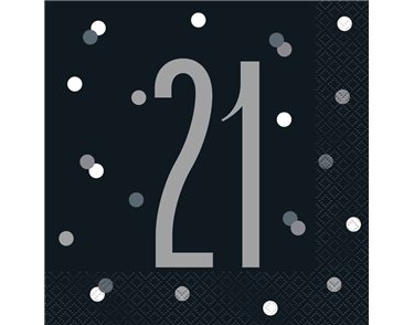 (16) GLITZ BLACK 21  L/NAPKINS